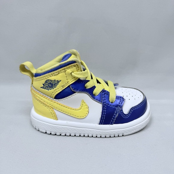 Jordan Retro 1 Mid Flex White Violet Yellow Toddler  Shoes Size 3C 554727-778‎ - Picture 1 of 8